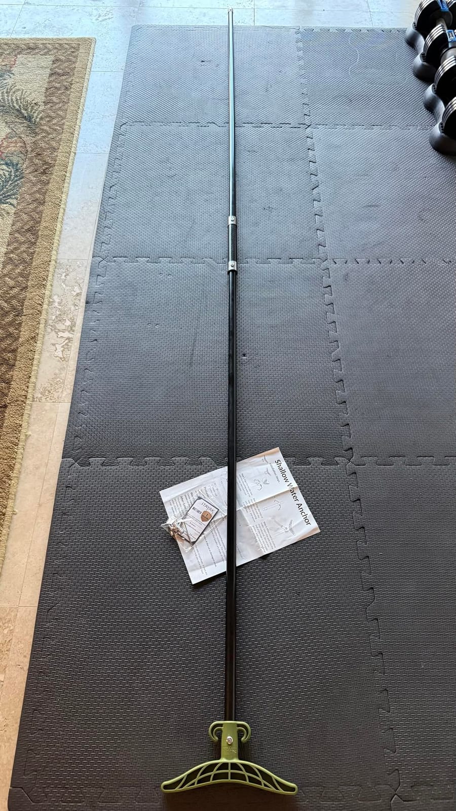 itayak 8.63ft/12.3ft Shallow Water Anchor Pole, Fiberglass Boat Anchor with T-Handle, Pole Anchor with 316 Stainless Tip for Boat, Fishing Kayak (Gloves Included) customer photo 2