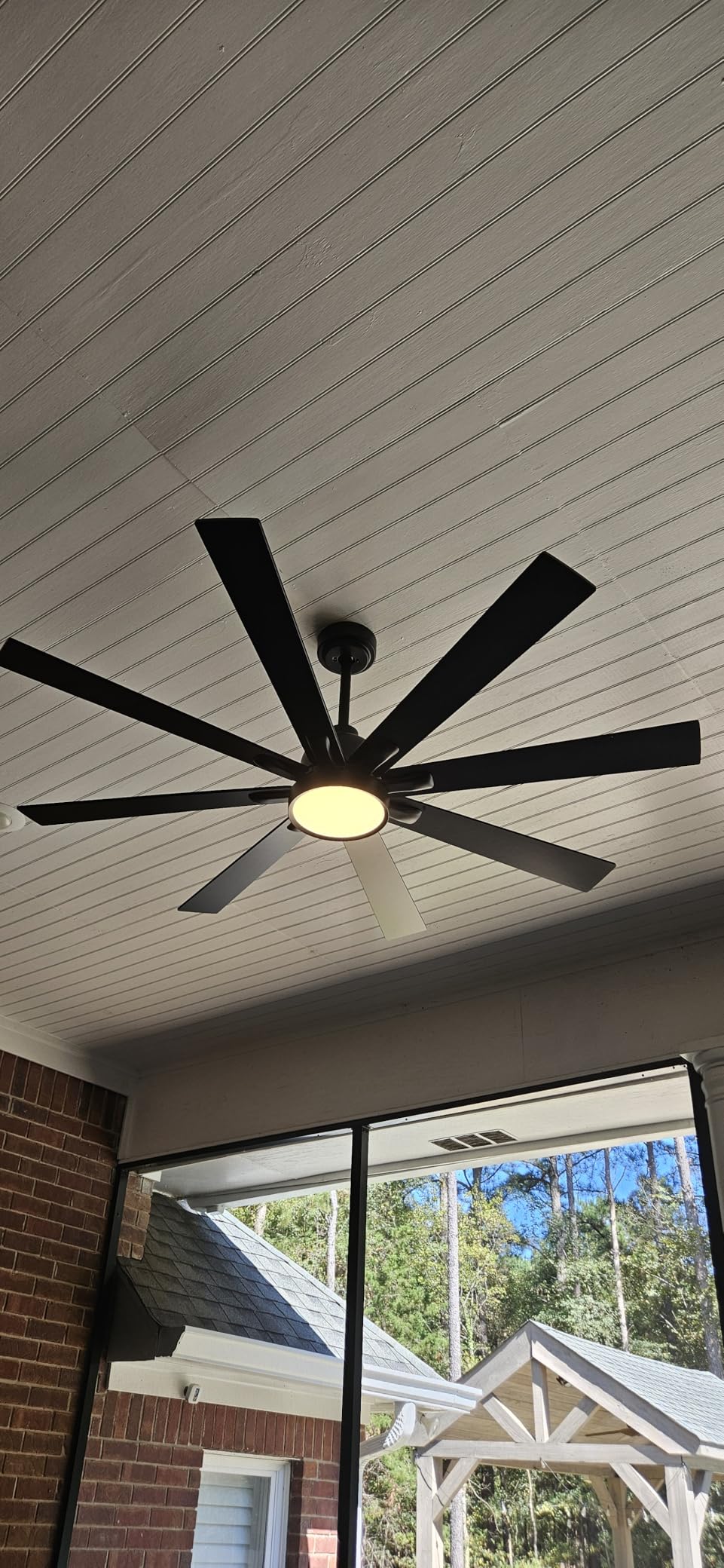 84 Inch Ceiling Fan with Light and Remote Contol, Large Air Volume | Quiet DC Motor, 3CCT Dimming, Timer, Memory Function, Walnut/Black Ceiling Fan for Living Room/Bedroom/Covered Patio customer photo 1