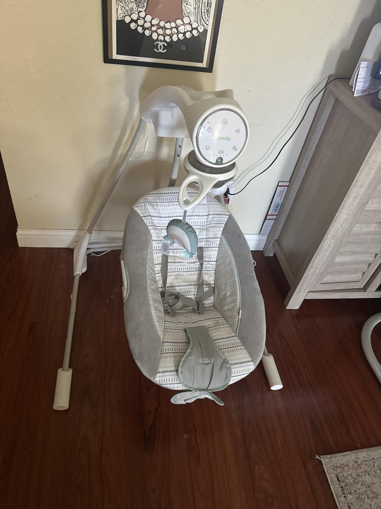 Ingenuity Inlighten Bounce & Sway Baby Swing, Newborn to 9 Months, Pebble customer photo 1