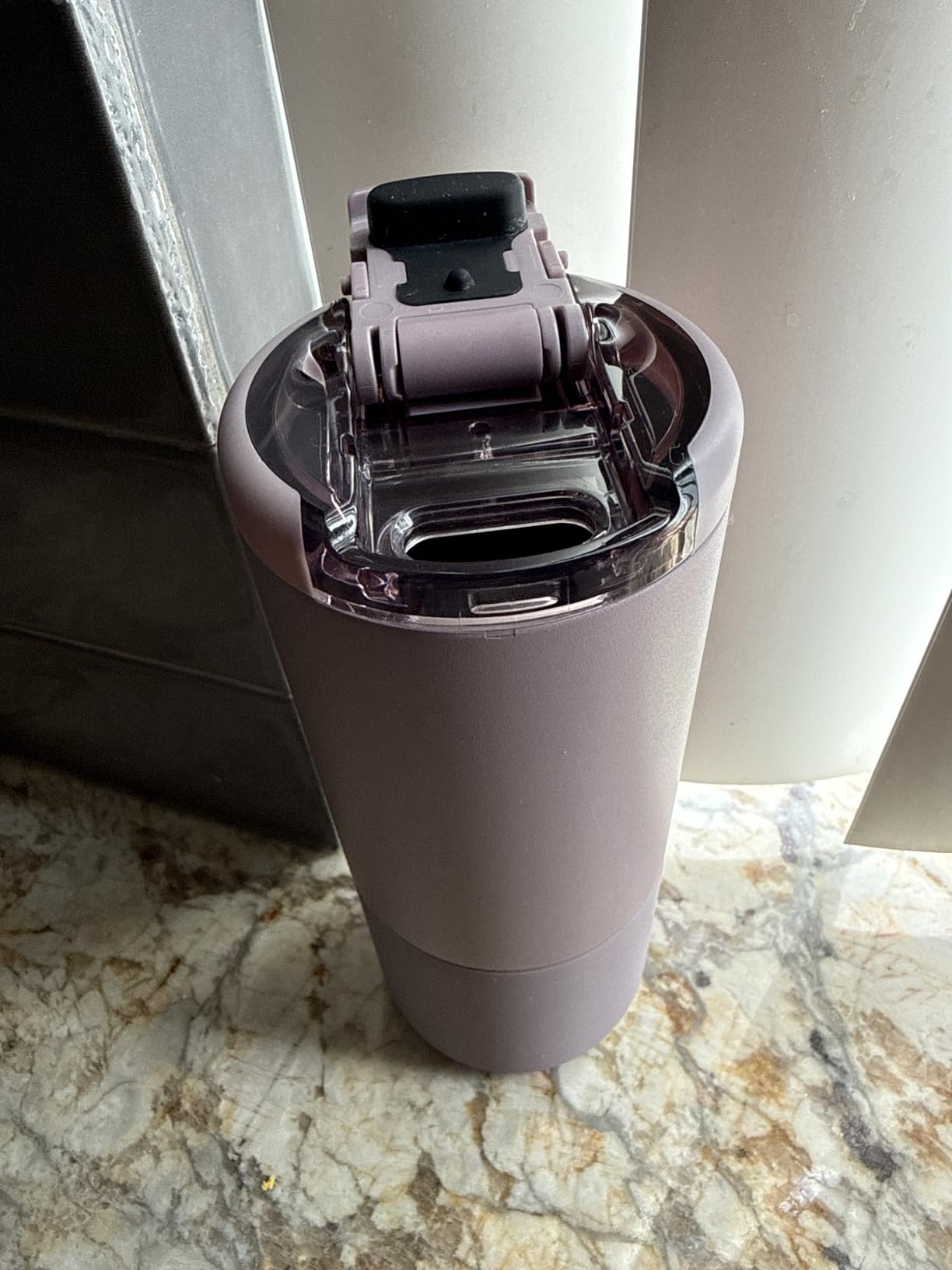 Strova 18oz 100% Leakproof Insulated Coffee Mug | Ceramic-Lined Interior | Built-In Silicone Sleeve for Travel | Locking Flip Lid (Matte Black) customer photo 2