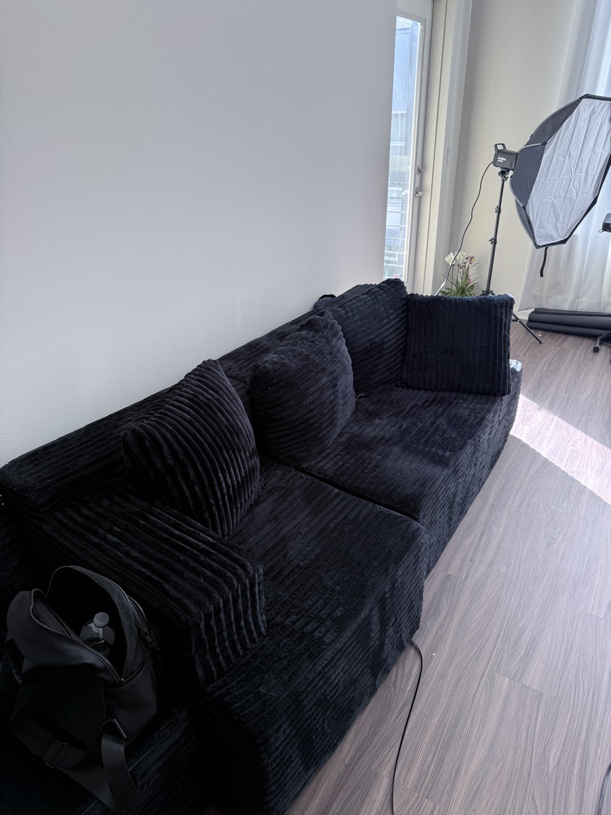Korser Cloud Modular Sectional Sofa with L-Shaped, Boneless Couches for Living Room, Fluffy Comfy Corduroy Deep Seat with Ottoman, Bedroom, Apartment, No Assembly Required customer photo 1