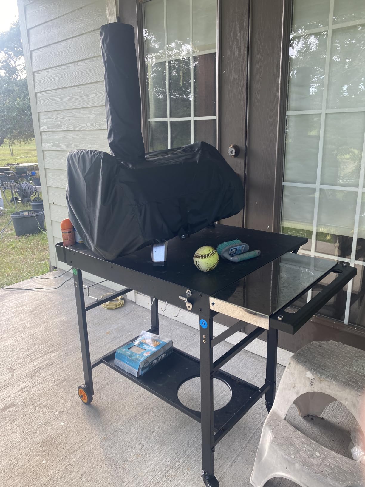 Pizza Oven Table for Ooni Pizza Ovens, Grill Cart Table with Topping Station, Pizza Stand with Wheels, Expansive Countertop Pizza Oven Accessories for Party Fit Blackstone Ninja Cuisinart Gozney customer photo 2