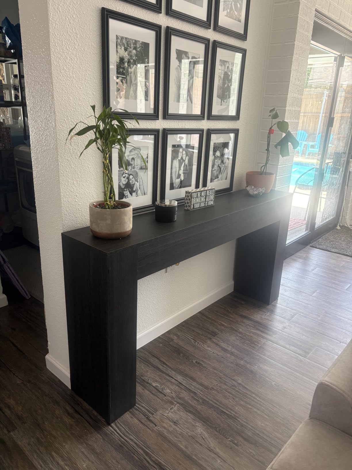 VASAGLE 63 Inches Entryway Table, Thick Tabletop Console Table, Farmhouse | Long Console Table, for Hallway, Living Room, Bedroom, Behind the Couch, Honey Brown, ULNT147KB01S customer photo 2