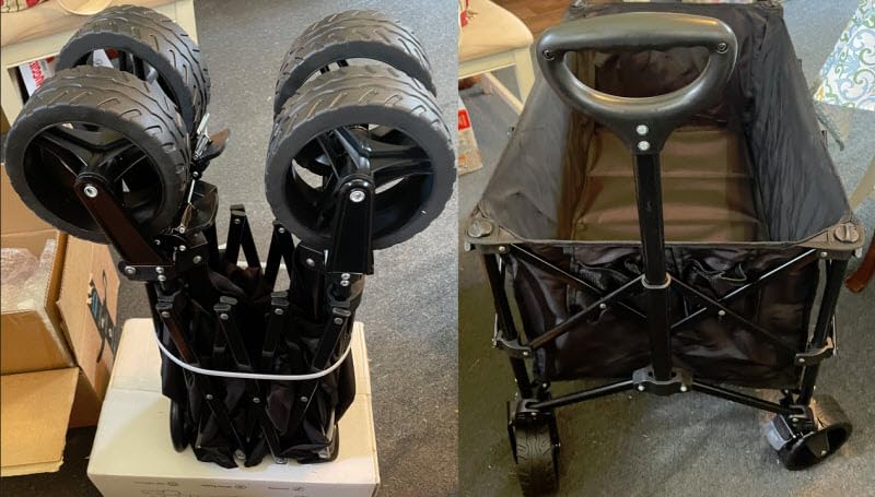 Collapsible Wagon Cart, 480lbs Heavy Duty Beach Wagon with All-Terrain Wheels | Portable Utility Wagons Cart with Adjustable Handle for Beach, Camping, Garden, Grocery, Fishing, Sports & Outdoor customer photo 2