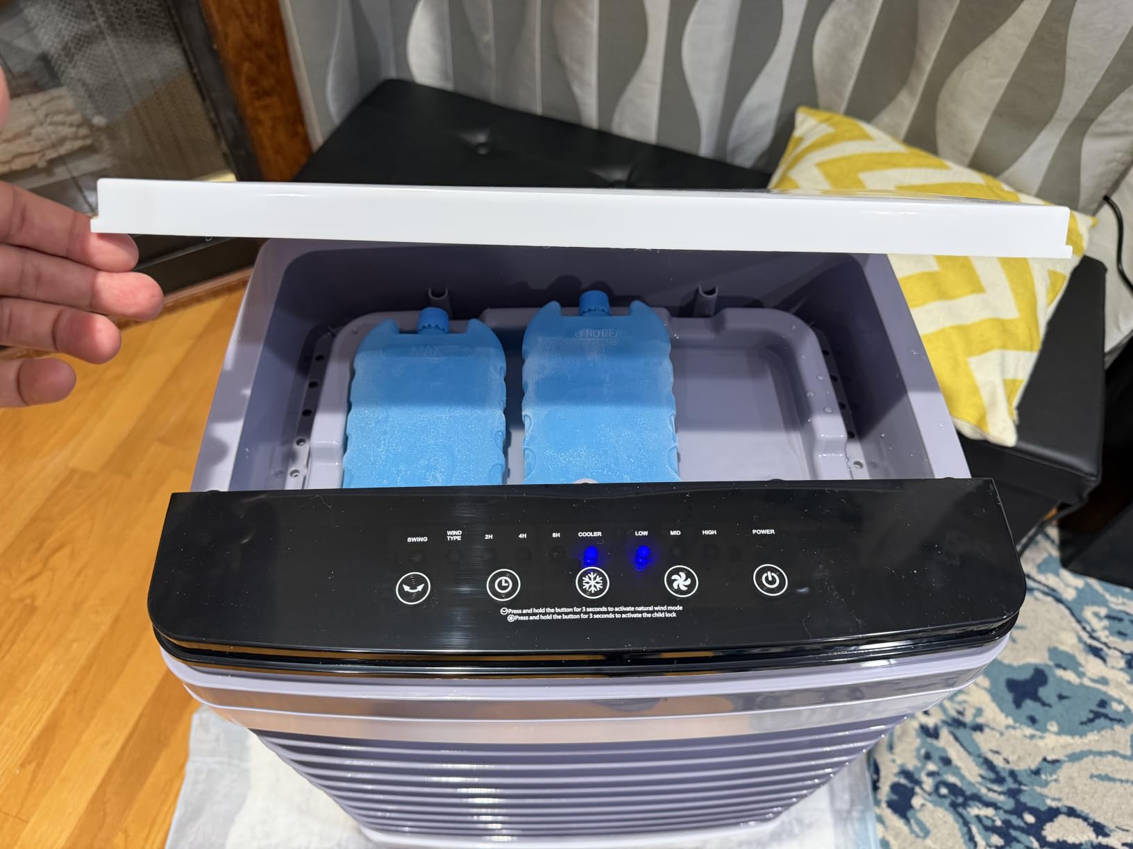 Portable Air Conditioner, 3000 CFM Swamp Cooler & Evaporative Air Cooler | 6.87 Gal Water Tank, 3 Speeds & 4 Modes, 120° Oscillation with 15H Timer for Home, Bedroom, Kitchen & Indoor Cooling customer photo 1