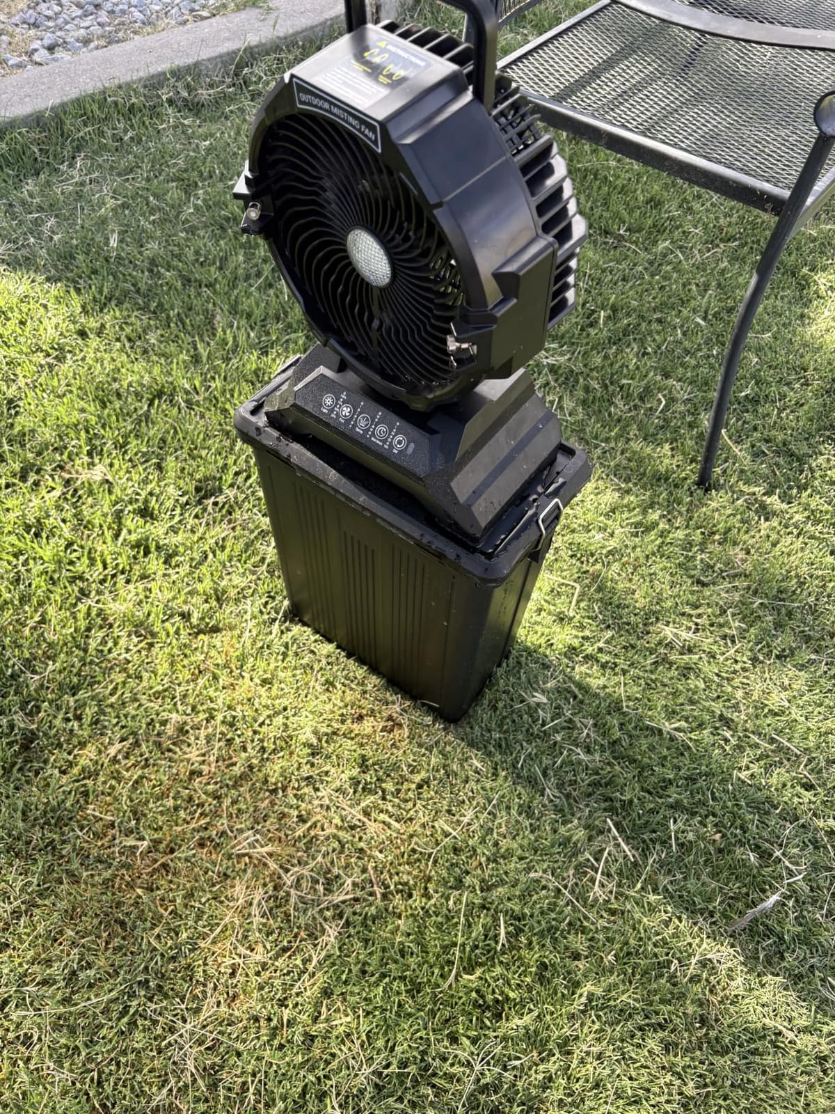 Portable Misting Fan for Outside, 70Hrs Camping Mister Fan, 15L Cooling Fan with Remote, Ice Fan with 4 Spray Speeds, 4 Misting Modes, 3 Light Modes for Garden/Camping/Party/Fishing customer photo 1