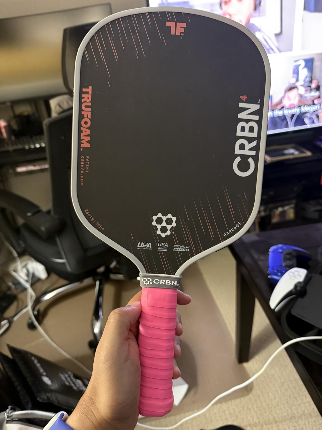 TruFoam Barrage - Carbon Fiber Pickleball Paddle | 100% Foam Floating Core Designed for Maximum Power, 14mm customer photo 2