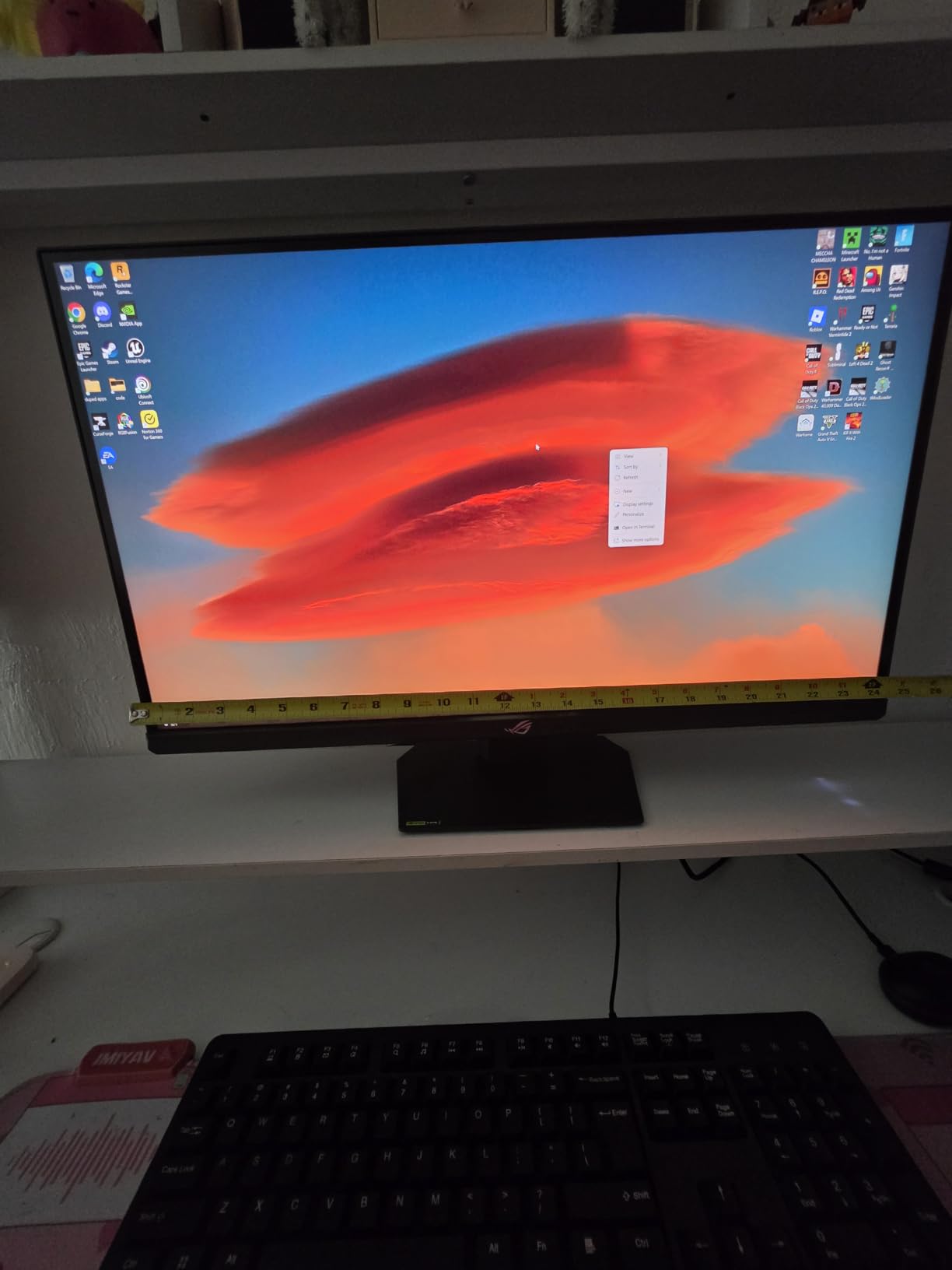 ROG XG27UCSR 27 Inch 4K 162Hz USB-C G-SYNC Gaming Monitor | Dual Mode FHD 324Hz, ELMB Sync, Smart Pixel technology, HDR, 95% DCI-P3, 0.03ms, for PS5 and Xbox customer photo 2