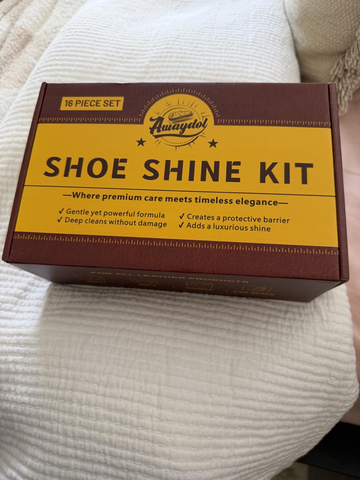 Shoe Shine Kit - 18-in-1 Leather Shoe Polish Kit with Saddle Soap, Mink Oil, Black/Brown/Neutral Shoe Polish, Horsehair Brushes, Leather Boot Polish, Cleaning & Conditioning - Gift for Men & Women & Cowboy customer photo 2
