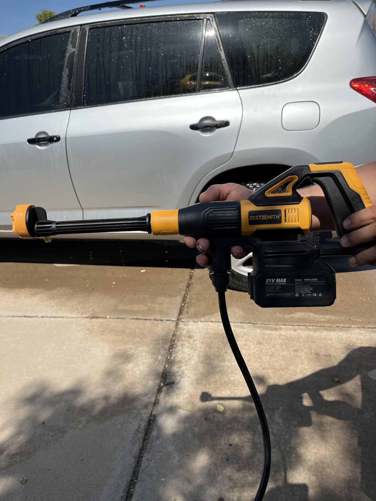 Cordless Pressure Washer Battery Powered, Handheld Cordless Power Washer (GlowYellow-Black) customer photo 2