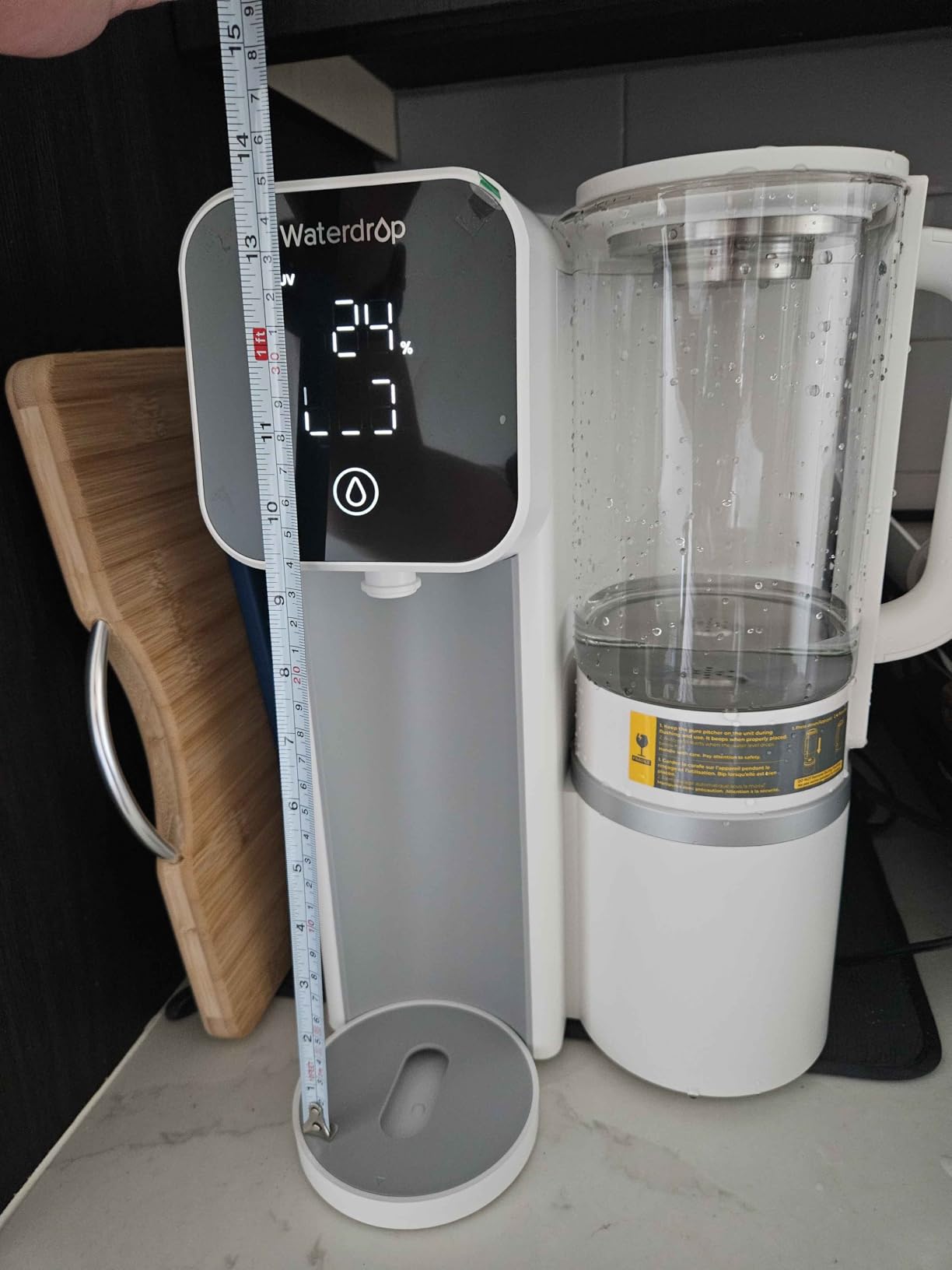 Waterdrop M6SL Mineral Reverse Osmosis Water Filter Countertop, Room-Temp | Glass Pitcher, NSF/ANSI 58 Certified, 8-Stage RO Filtration System, Reduce PFAS/TDS, 3:1 Pure to Drain, Installation-Free customer photo 1