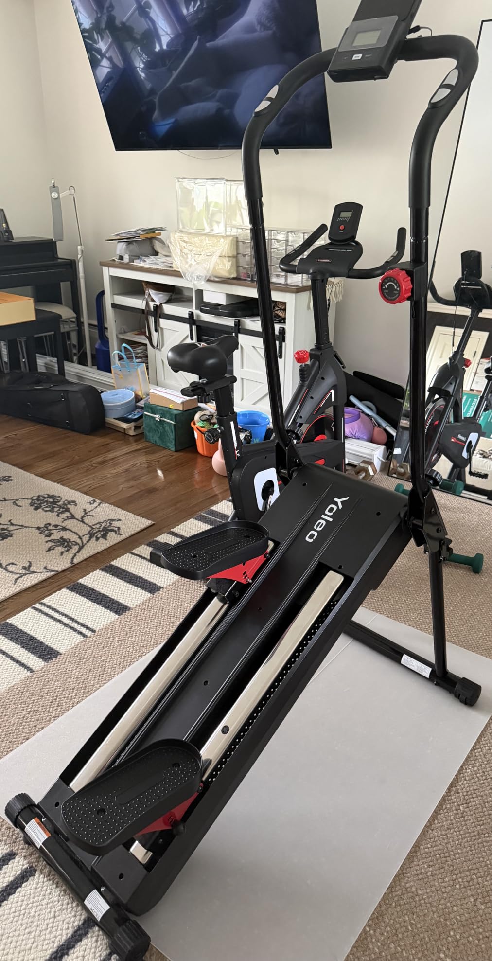 YOLEO Magnetic Stair Stepper for Exercise at Home, 16-Level Adjustable Resistance Up to 130LB, Folding Cardio Stairmaster with 28''Extended Stride & Low Noise, Stair Climber with HR Sensor for Full Body customer photo 1