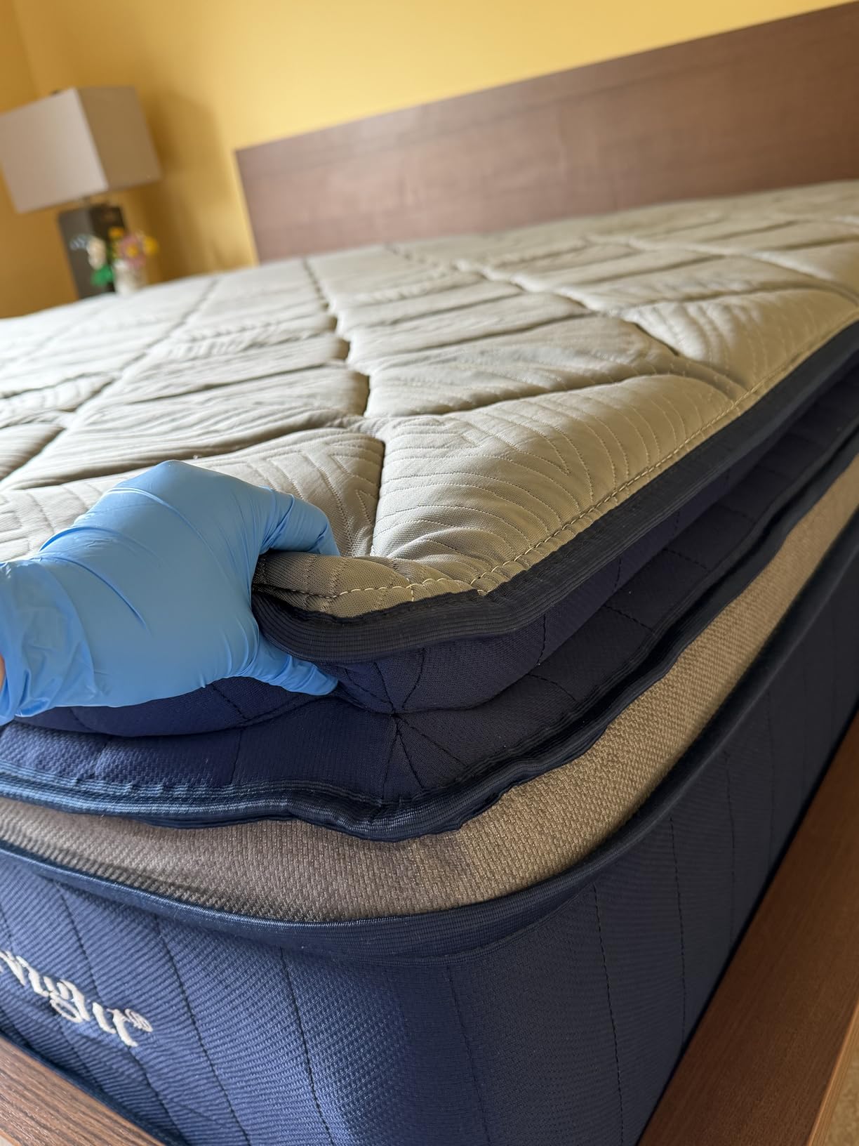 Sweetnight CoolNest Hybrid Queen Size Mattress 14 Inch, Cooling Pillow Top | Cool Night Sleep for Hot Sleeper, 7-Zone Ergo Support for Pressure Relief, 4 Stage Cool Enhanced Breathability, Medium Firm customer photo 1