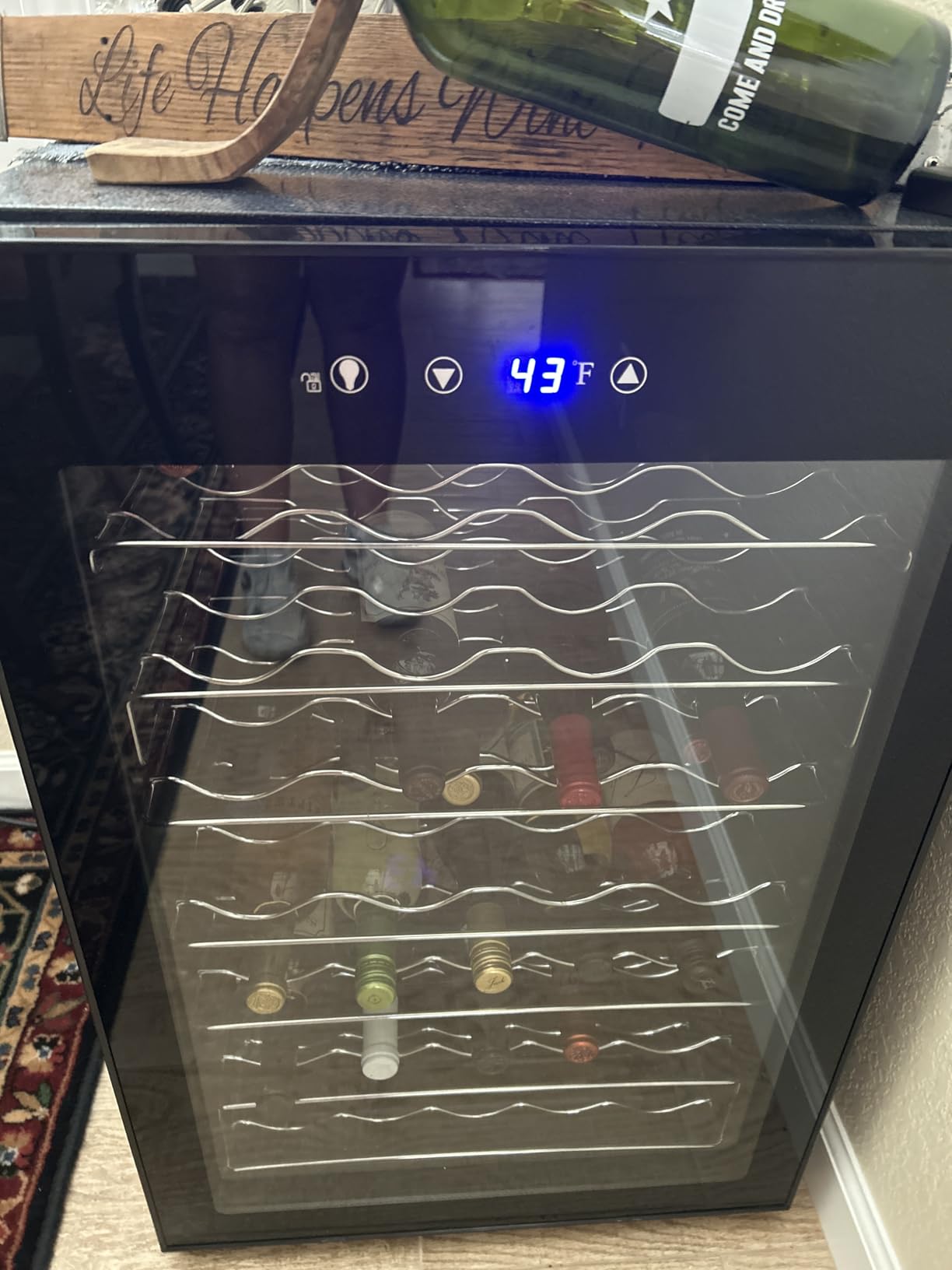 EUHOMY 16 bottle Wine Cooler Refrigerator, Wine Fridge Glass Door, Black customer photo 1