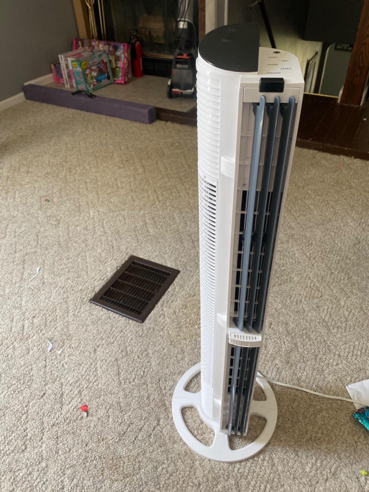U ULTTY Bladeless Tower Fan for Bedroom, 25ft/s High-Speed Cooling Fan with 20 Speeds & 3 Modes, 270° Tilt & 90° Oscillating Quiet Standing Fan with Remote, HD LED Display, Ring Ambient Light, White customer photo 2