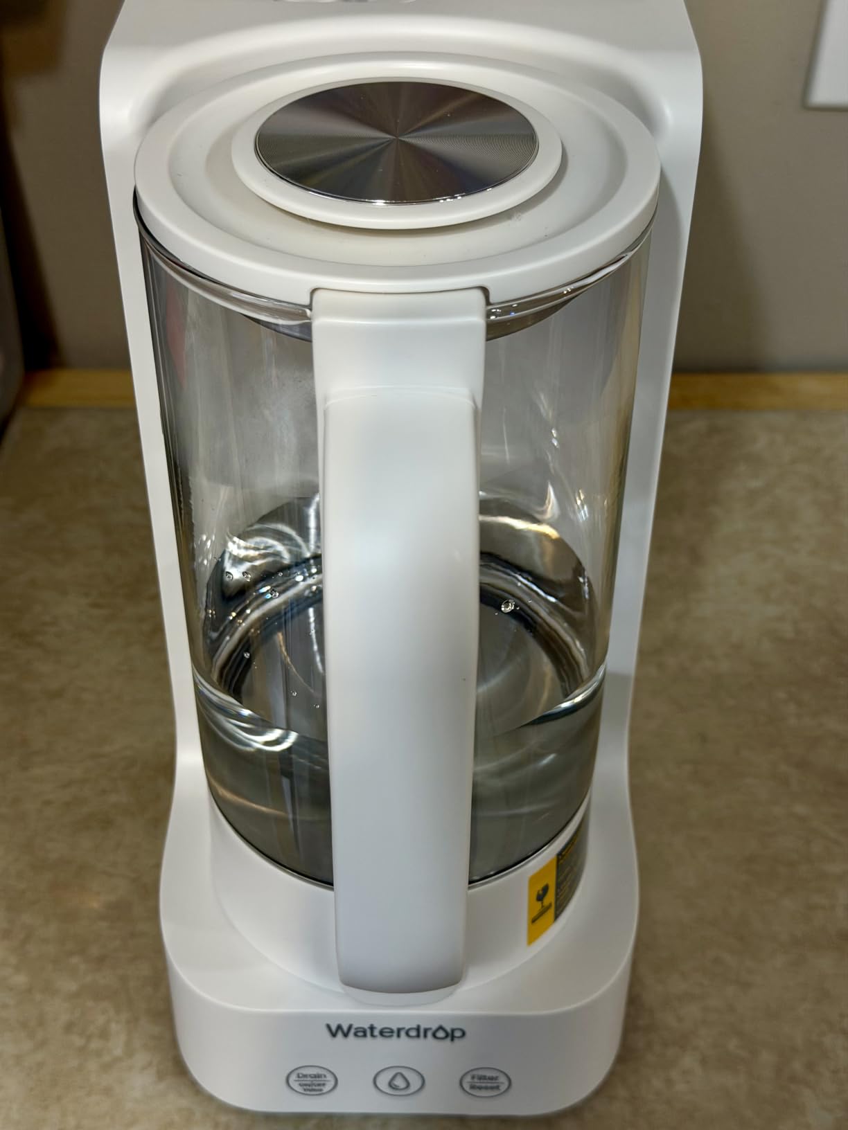 Waterdrop C2SL Countertop Reverse Osmosis Water Filter, [Mineral Added] | 40oz Autofill Glass Pitcher, 7-Stage RO Filtration, 3:1 Pure to Drain, Reduce PFAS/TDS, Compact Design, Installation-Free customer photo 1
