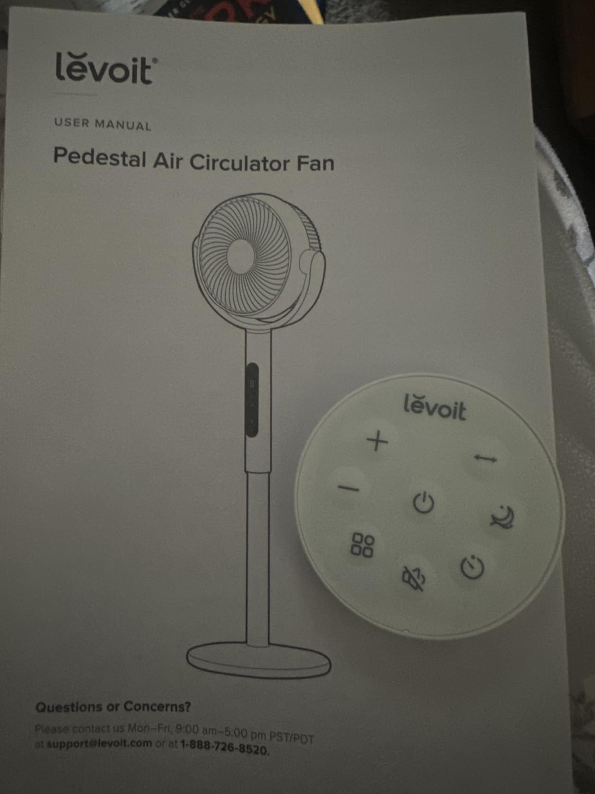 Levoit Standing Fan for Bedroom, 2-in-1 Pedestal & Tabletop Oscillating Fan | 20dB Quiet, Floor Fan with 90 Oscillation, 1024 CFM Airflow, DC Motor, 5 Speeds, 12H Timer, Remote, for Home, Room, White customer photo 1
