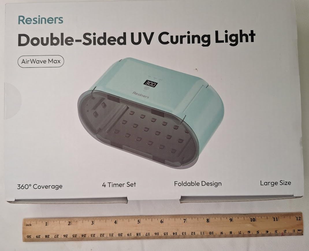 Resiners UV Light for Resin, Fast Even Curing UV Lamp with 360° UV Coverage | 48 LEDs Magnetic 2-in-1 Split Design, 1/3/5/10min Timer, AirWave Max UV Resin Lamp for Curing, Jewelry, Trays & DIY Crafts customer photo 2