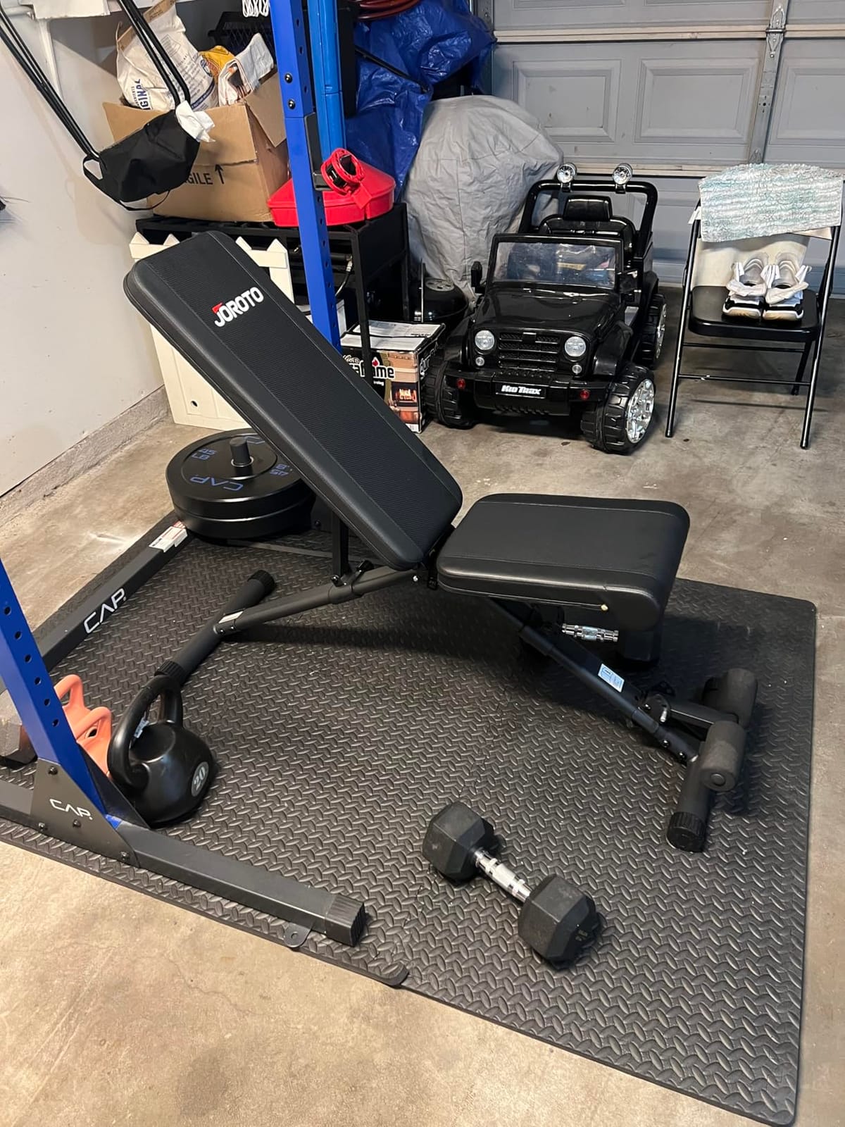 JOROTO Adjustable Weight Bench, Foldable Incline Decline Flat Workout Bench, ASTM-Certified 1300LBS, Hyper Back, Leg Extension and Preacher Curl, All-in-One Roman Chair, Ab Sit-Up Bench for Home Gym customer photo 2