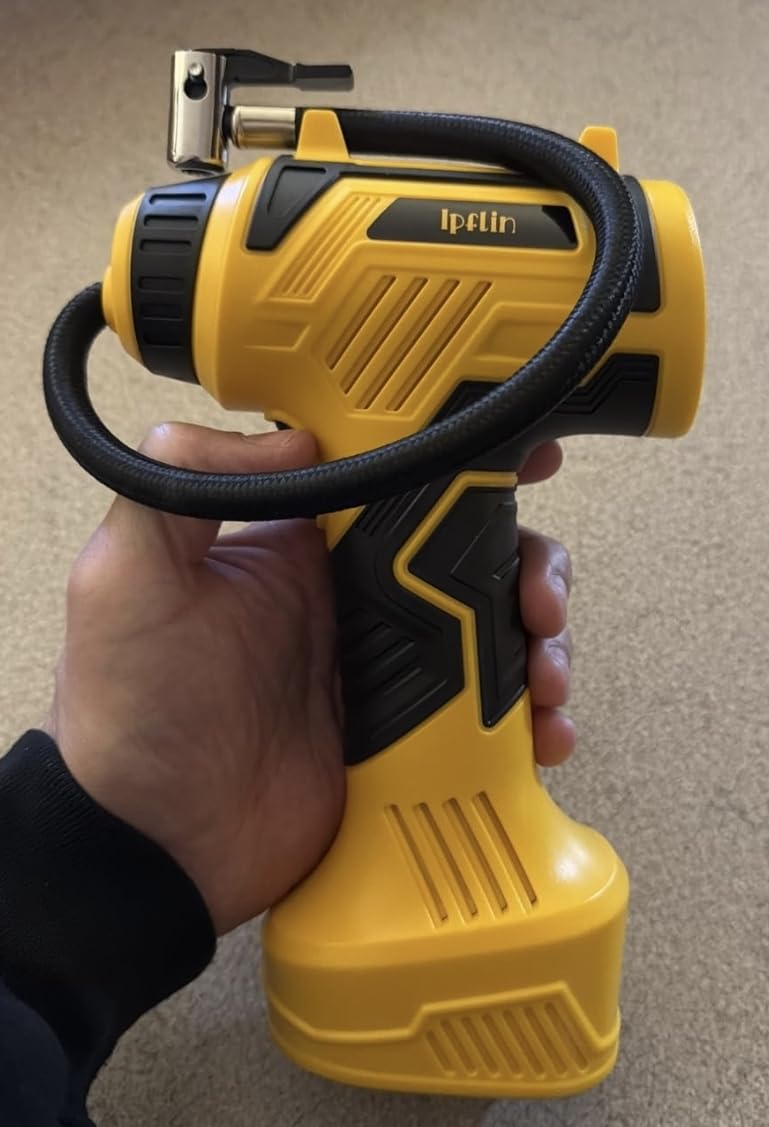 160 PSI Tire Inflator Portable Air Compressor Built-in Battery, Dual Power | 3*3200 mAh & 12V DC, Auto Shut-Off, Digital Pressure Gauge, Faster Inflation Air Pump for Car Tires Motorcycle Bike Ball Gift customer photo 1
