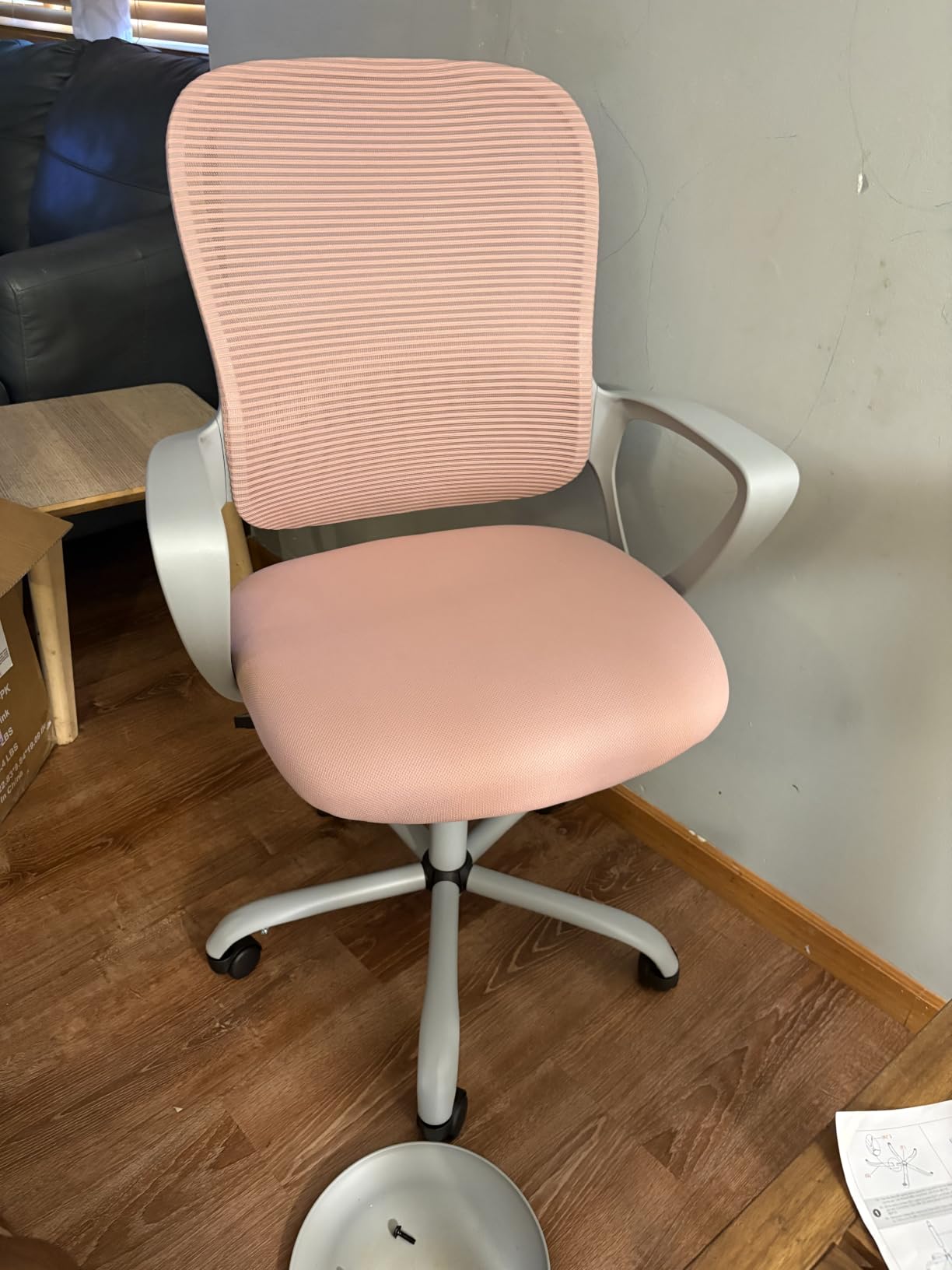 Sweetcrispy Home Office Managerial Executive Chair with Ergonomic Design | Mid-Back Mesh 360 Swivel, Comfortable Lumbar Support, Comfy Arms for Bedroom,Study,Student, Black customer photo 1