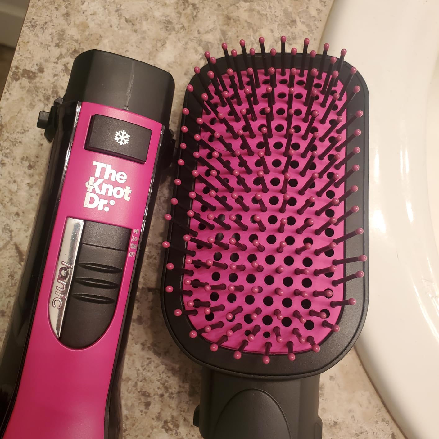 Conair All-in-One Hot Air Brush, Ionic Technology, Mixed Bristles, 1000W | Hair dryer brush for all hair types, ion generator helps reduce frizz, multiple heat settings, cool shot button, 6-foot cord customer photo 1