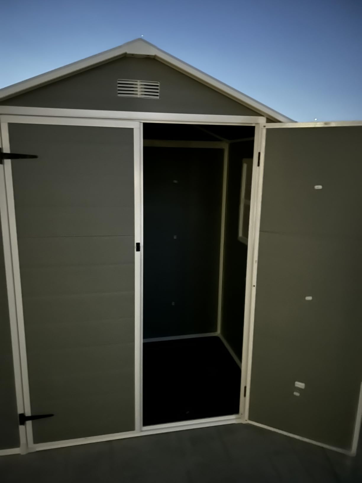 Aoxun 6x4 FT Outdoor Storage Resin Shed, Outdoor Shed with Floor, Gray | Plastic Shed with Lockable Doors & Slooping Roof, Window Garden Tool Shed for Backyard, Patio, Poolside customer photo 1