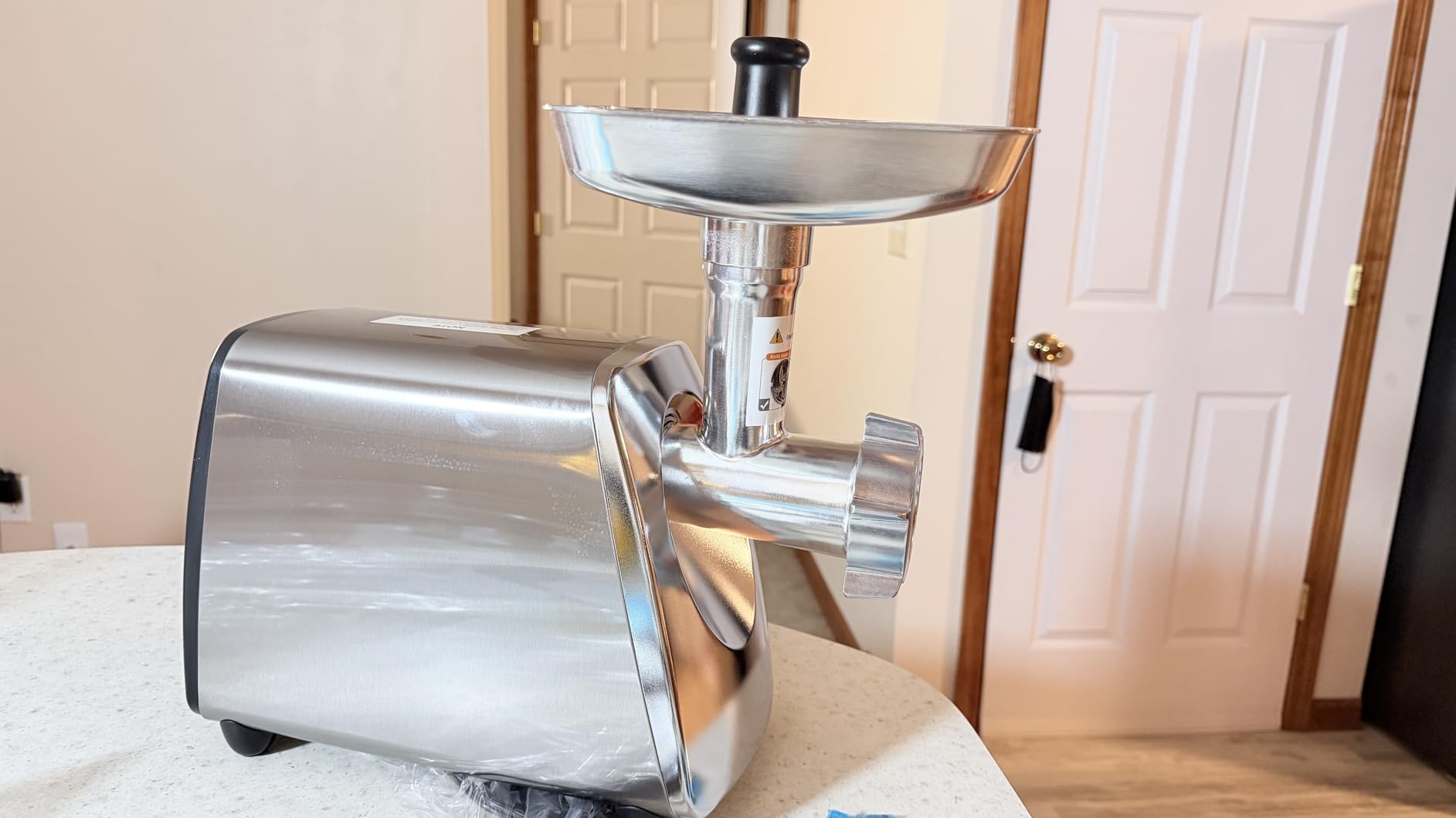 AAOBOSI #12 Meat Grinder Heavy Duty, 3000W Electric Meat Grinder for Hunting with All-Metal Gearbox & Reverse Function, Built-in Storage Box, All-Stainless Body for Deer Wild Game Processing customer photo 1