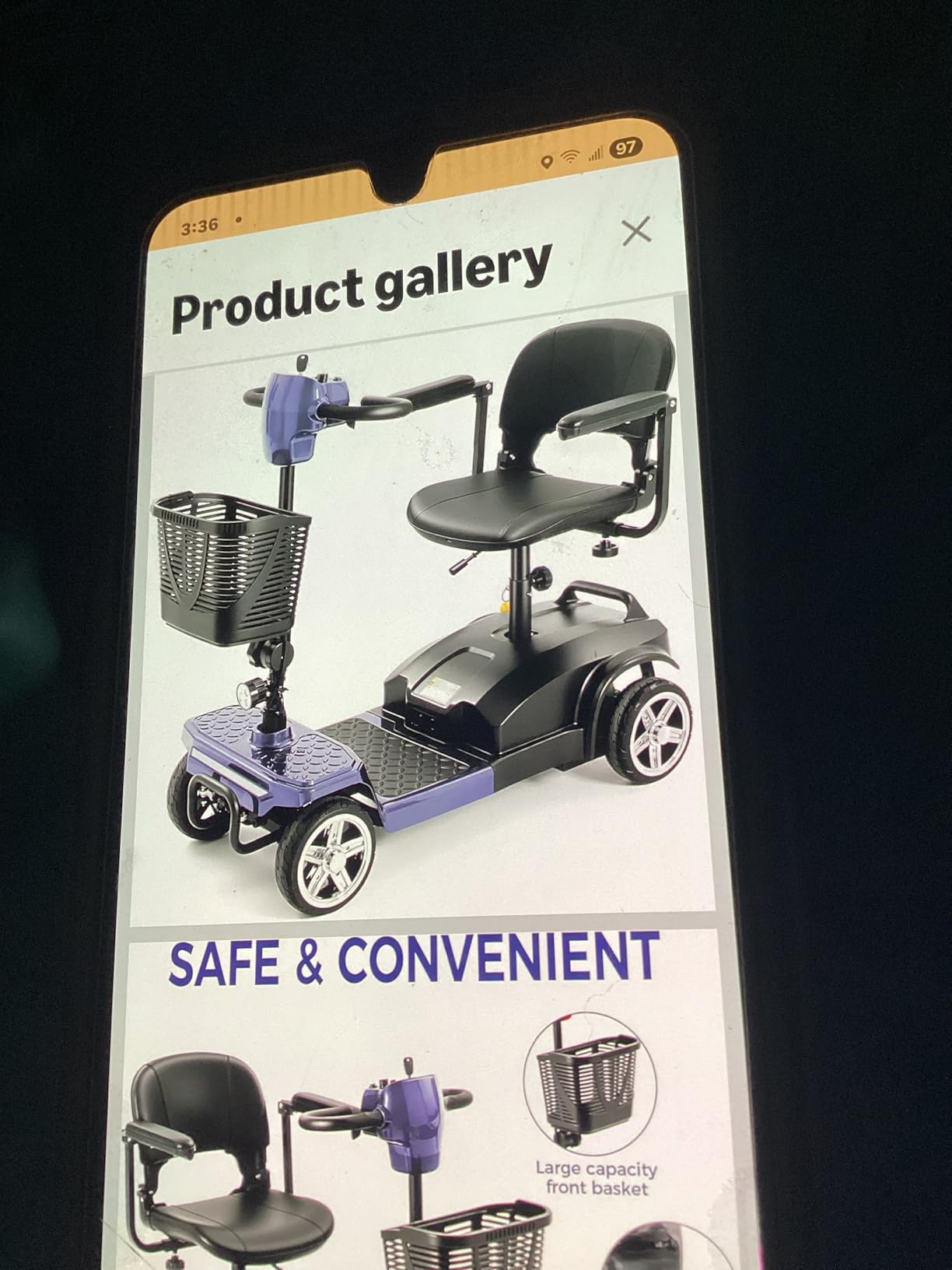 Mbxcooter Light Weight Mobility Scooter, Foldable Mobility Scooters for Seniors/Adults,Only 31.7 LBS Lift with One Hand, 20 Inch Turning Radius, Mobility Scooter for Indoors &Outdoors customer photo 2