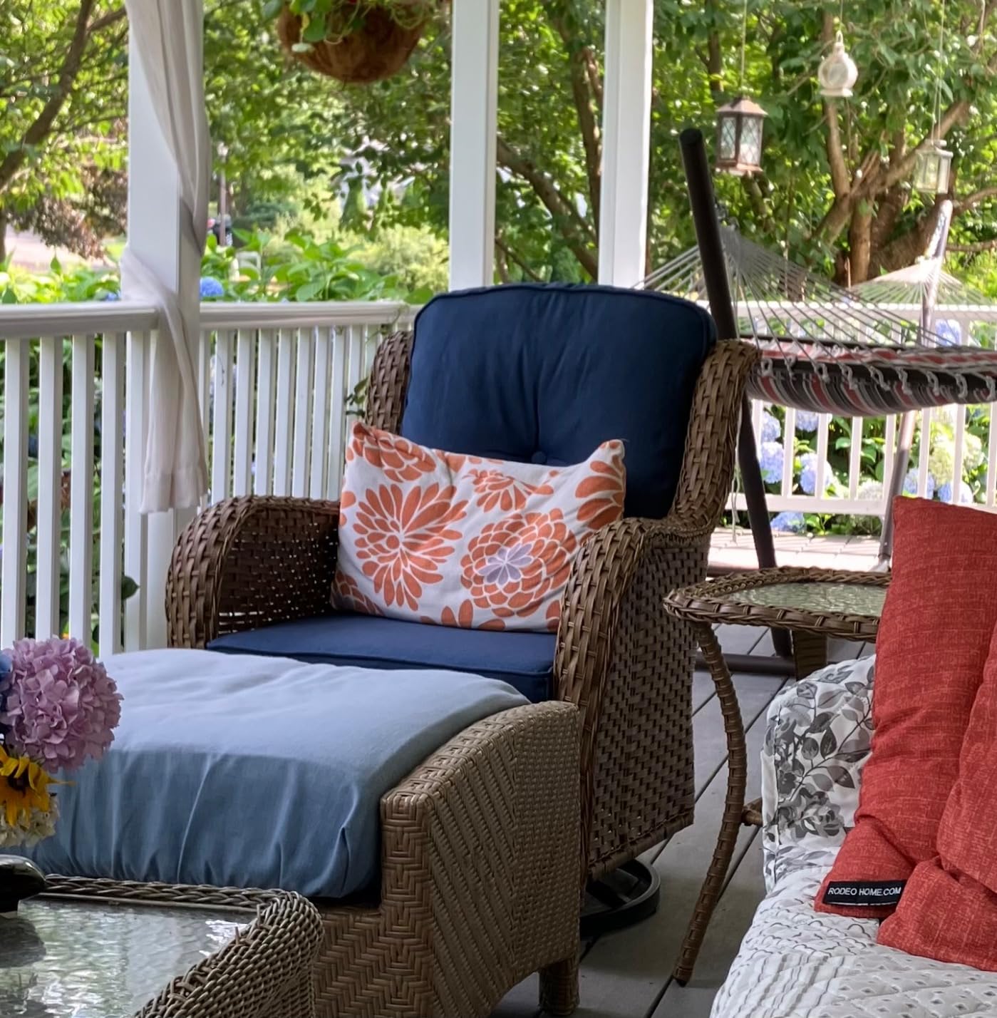 Belord Patio Sofa Luxury PE Wicker 3-Seater Outdoor Couch, Modern All-Weather High Back Deep Seat Woven Furniture Set for Porch, Deck, Balcony, Backyard - Brown/Beige customer photo 1