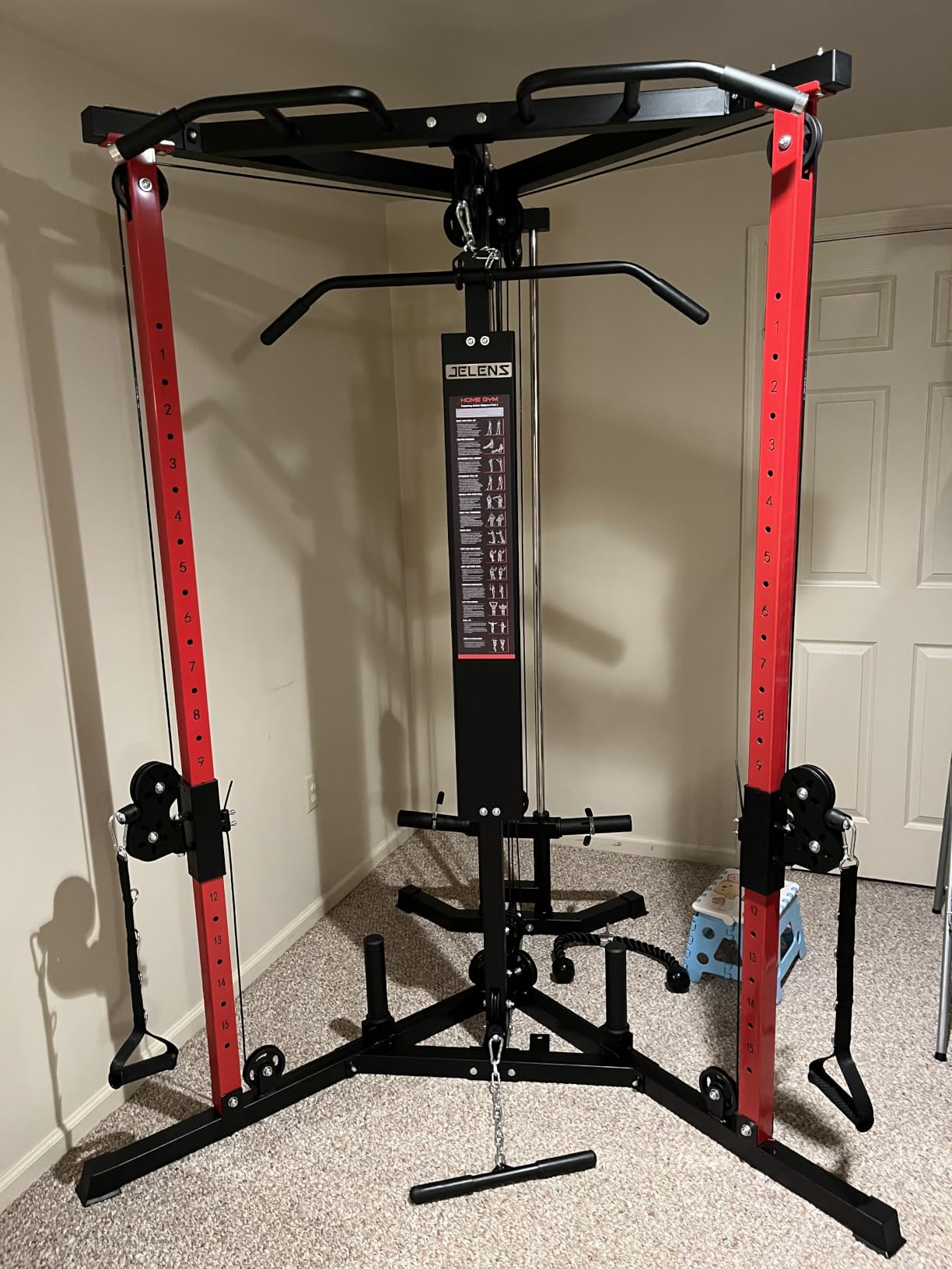 CC01 Cable Crossover Machine with High and Low Pulley System, Functional Trainer with Pull Up Bars and Optional Bundle, Cable Machine for Home Gym Power Workout customer photo 1