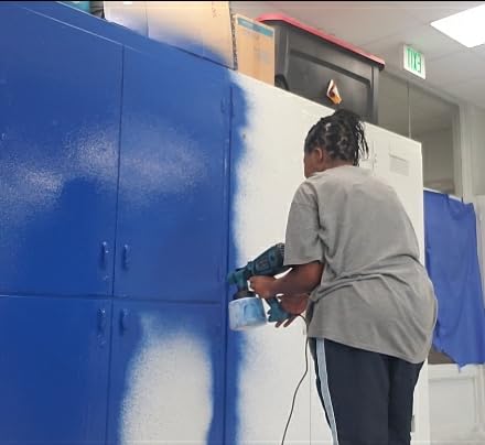 1000W High Power Paint Sprayer - Corded HVLP Paint Gun with 4 Sizes Copper Nozzles, Easy to Clean & Control Power Painter for House Painting, DIY Crafting, Tables & Chairs Blue customer photo 2