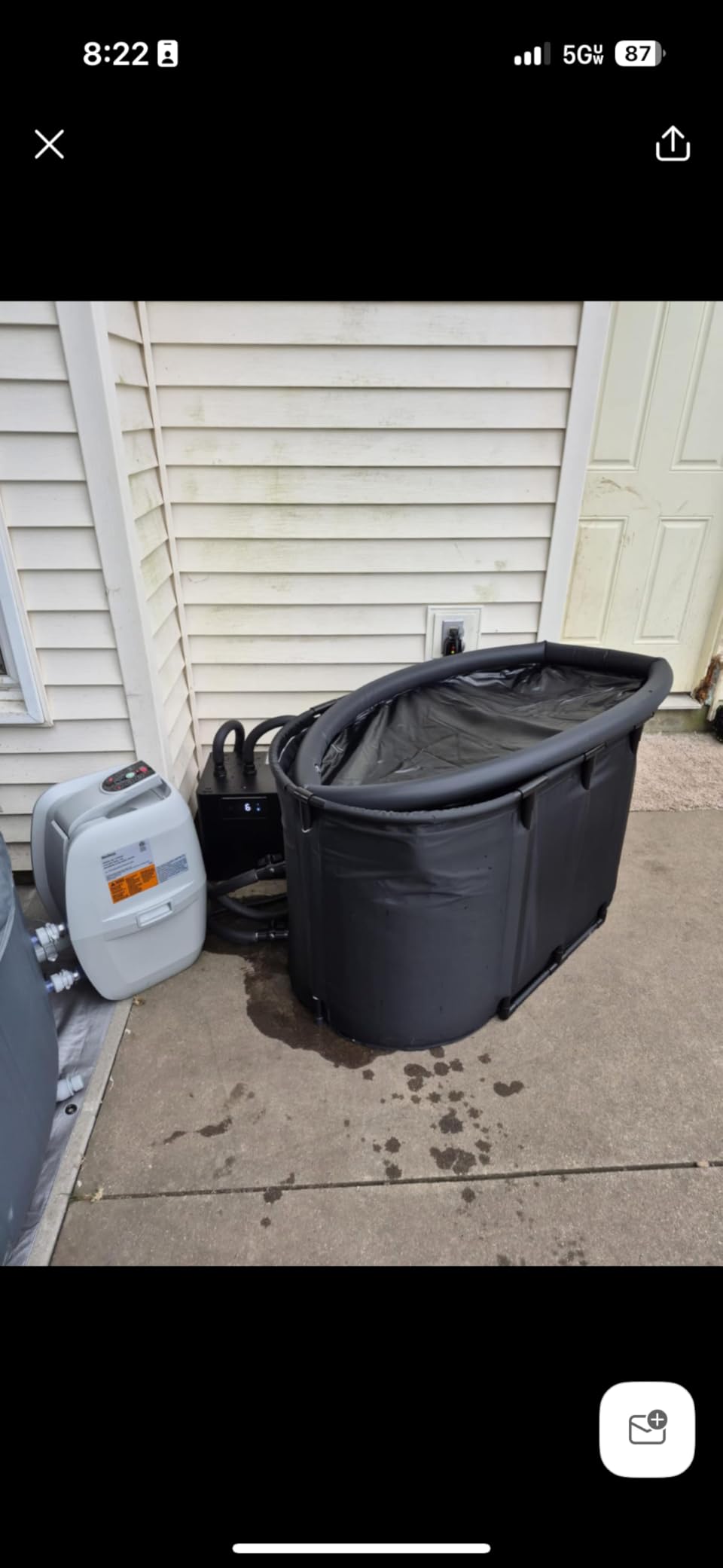 Cold Plunge Chiller with Ice Bath Tub Kit, 1/3 HP Ice Bath Chiller with External Filter & Pump, WiFi App Control, Top-Mounted Touchscreen, 148 Gal Oval Cold Plunge Tub for Home Outdoor Cold Therapy customer photo 1