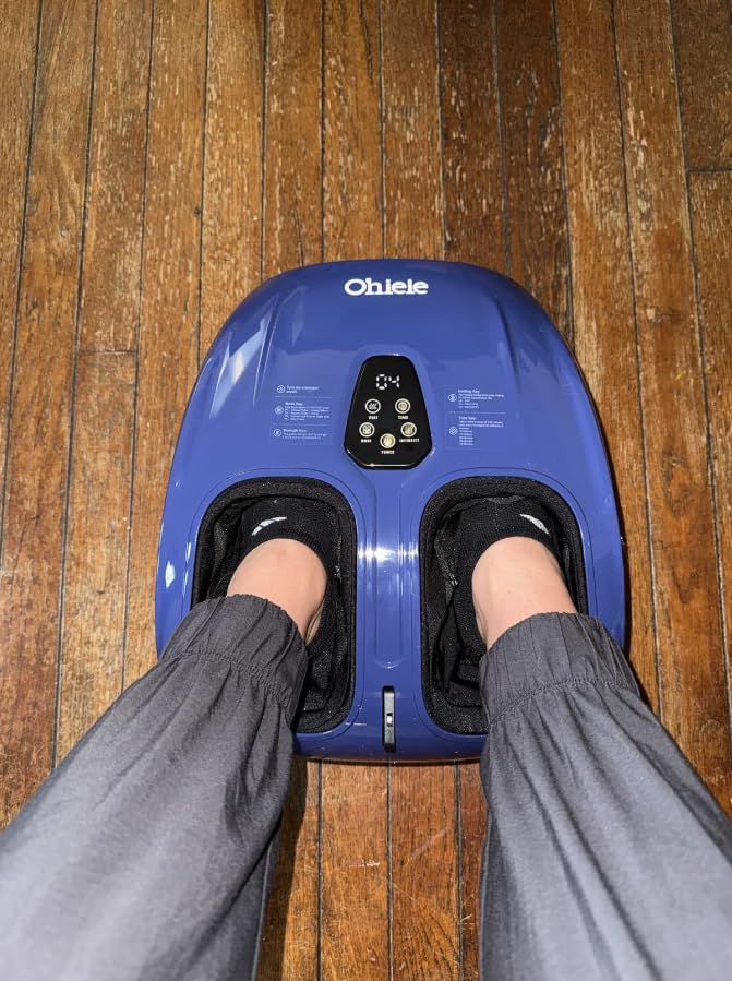 Shiatsu Foot Massager for Neuropathy with Heat and Remote Control | for Plantar Fasciitis, Pain Relief for Feet, Deep Kneading, 4 Modes 5 Levels, Auto Shut-Off, Gifts for Women Men Mom Dad customer photo 1