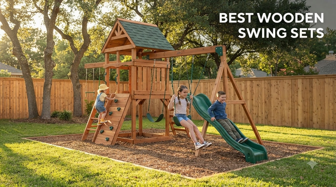 best wooden swing sets