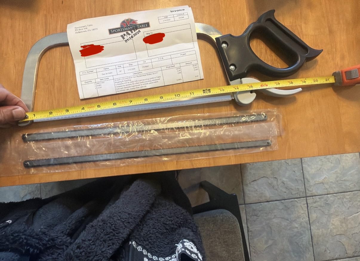 Weston Butcher Meat and Bone Saw with 25 Inch Stainless Steel Serrated Blade with Quick Release Handle (47-2501) customer photo 2