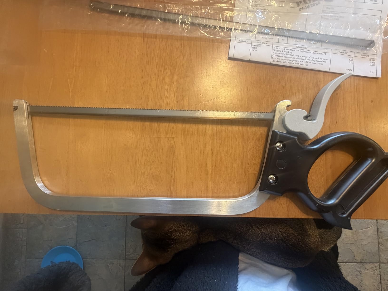 Weston Butcher Meat and Bone Saw with 16 Inch Stainless Steel Serrated Blade with Quick Release Handle (47-1601) customer photo 1