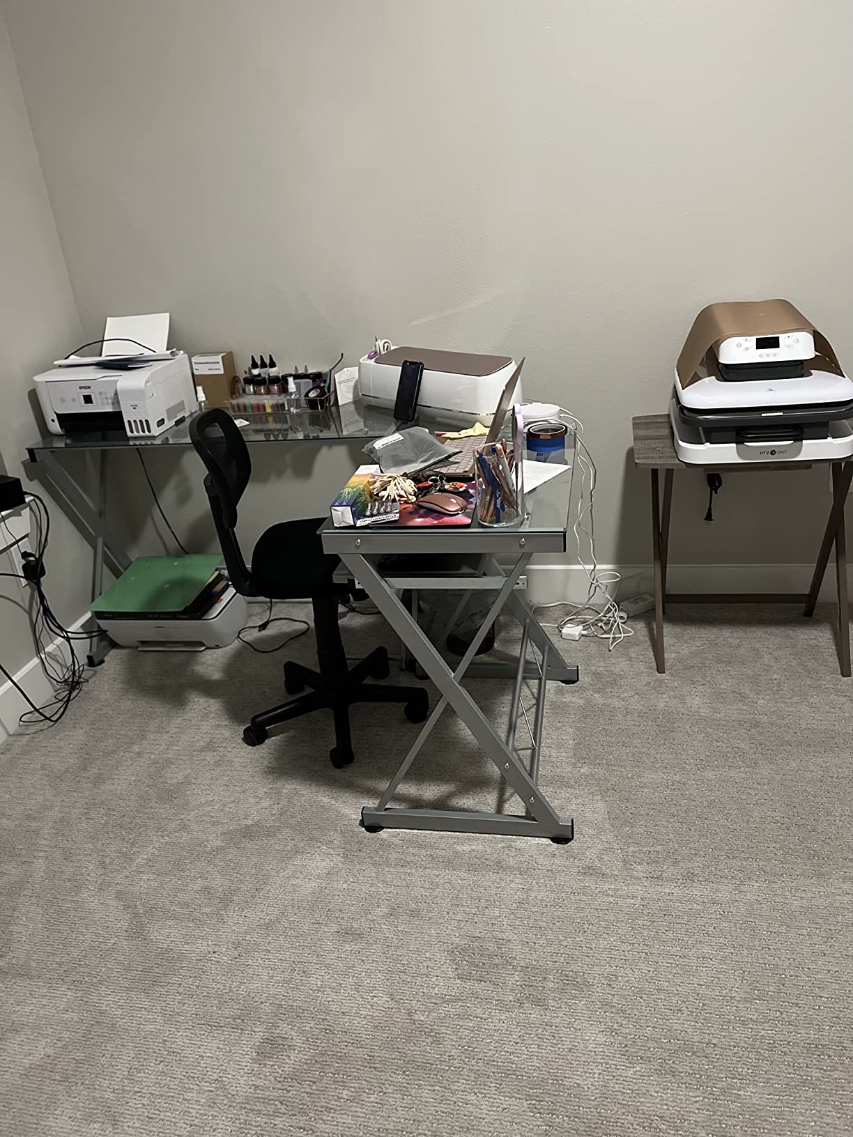Techni Mobili L Shaped Desk with Keyboard Tray & Tempered Glass Desktop customer photo 2
