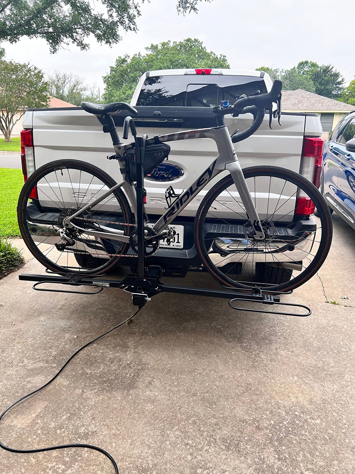 Swagman Traveller XC2 RV Bike Rack – RV Approved Platform Carrier for 2 Bikes, 35lbs per Bike, Ratcheting Hook System, Foldable Design, Adjustable Wheel Trays, 2