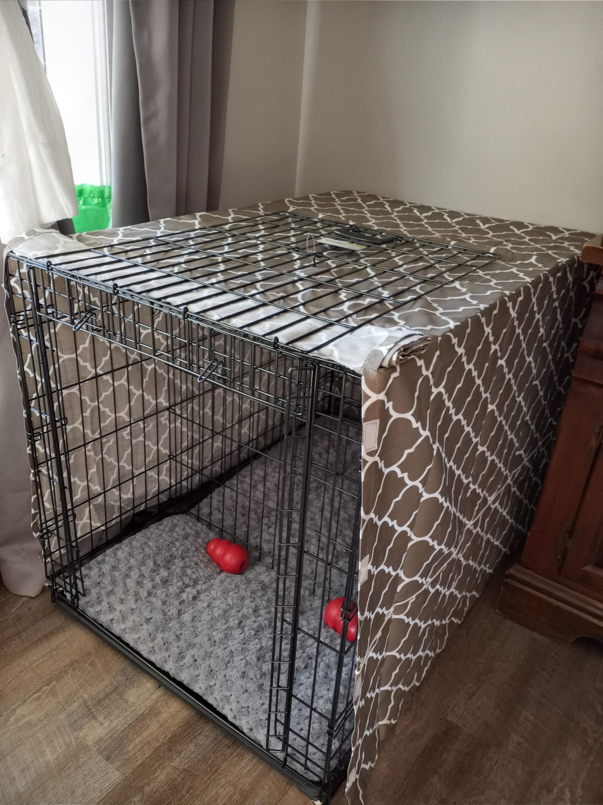 MidWest Homes for Pets Intermediate Ovation Single Door Folding Dog Crate, 36-Inches, Space-Saving Patented Up & Away Door, Leak-Proof Pan, Divider Panel, Black customer photo 1