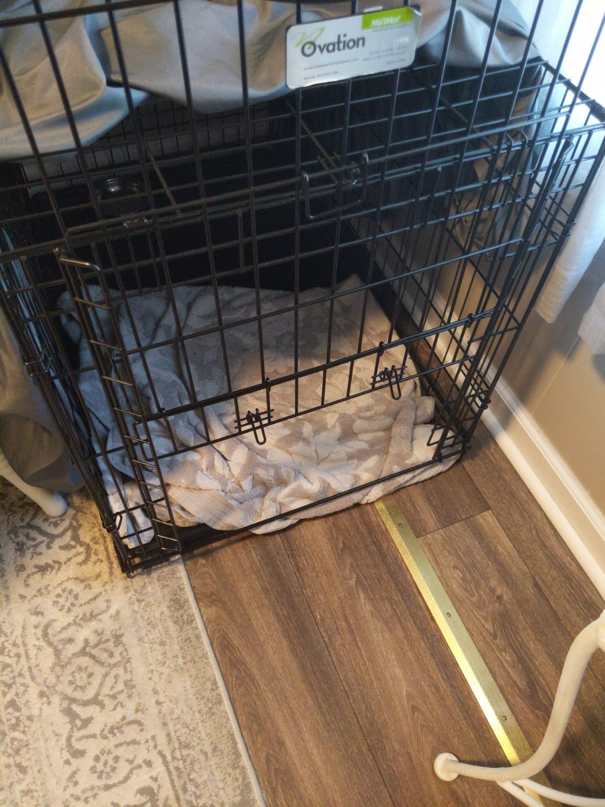 MidWest Homes for Pets Intermediate Ovation Single Door Folding Dog Crate, 36-Inches, Space-Saving Patented Up & Away Door, Leak-Proof Pan, Divider Panel, Black customer photo 2
