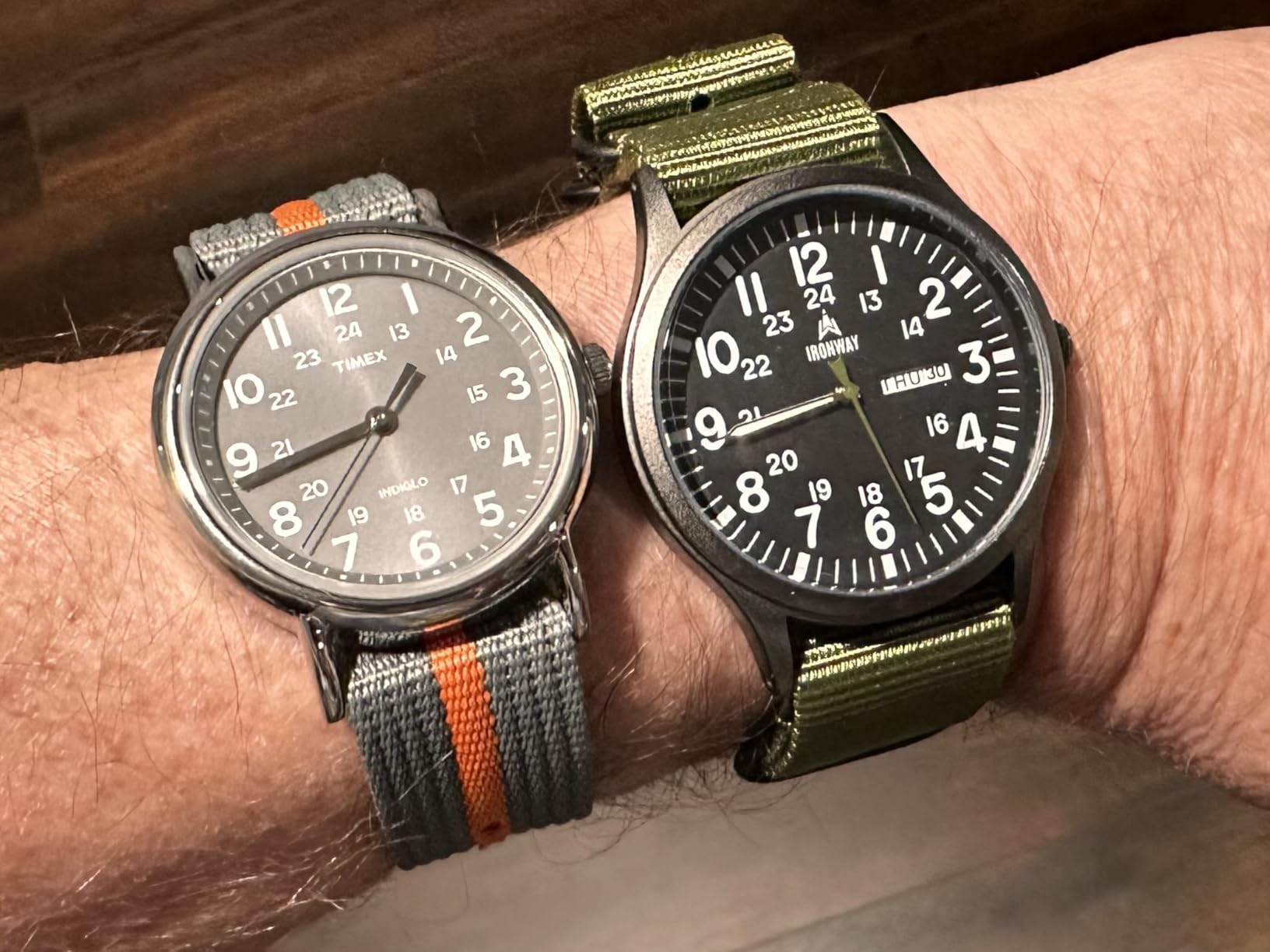 Timex Weekender 38mm Unisex Analog Watch | INDIGLO Backlight | Adjustable Durable Nylon Fabric Slip Through Strap | 24 Hour Time customer photo 1