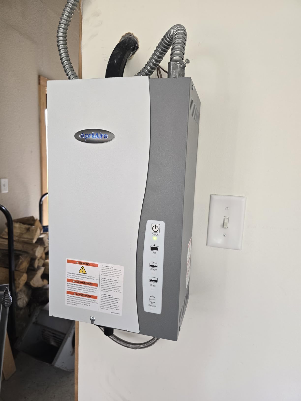 AprilAire 865 Whole-House Steam Humidifier, Manual Steam Humidifier with Wall Mount Fan, Whole-House Humidifier for Homes without HVAC Duct System up to 10,300 Sq. Ft., White customer photo 1