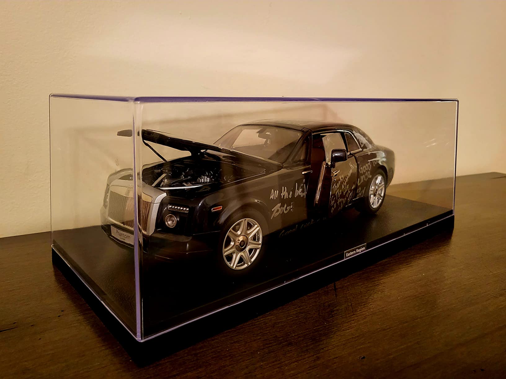 Acrylicase Clear Display Show CASE for 1:18 Die Cast Car Black Base 14