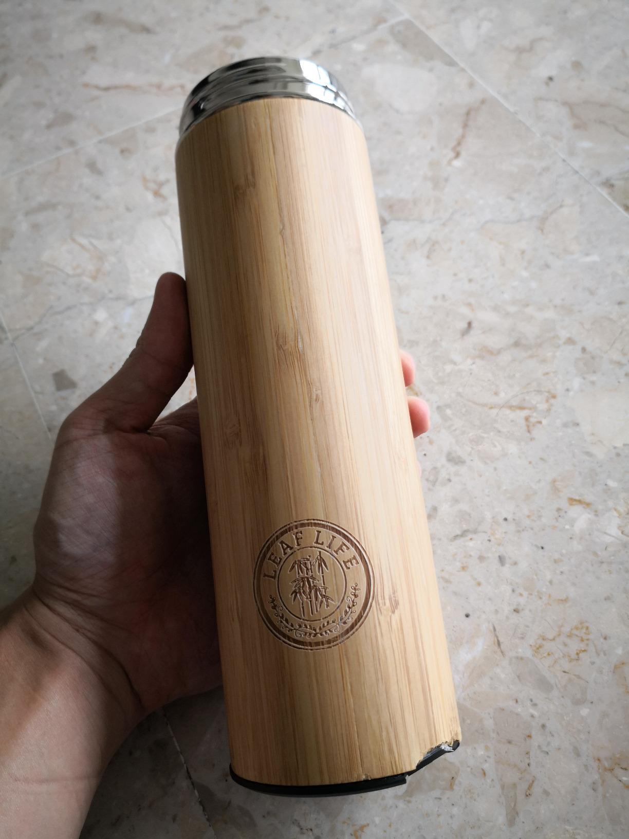 LeafLife Premium Bamboo Tea Tumbler with Infuser for Loose Leaf Tea | Insulated Coffee Bottle, Stainless Steel Gift Set, Leakproof Travel Mug, 17oz customer photo 2