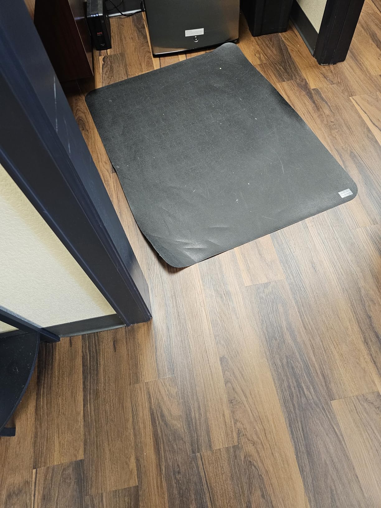 Office Rolling Chair Mat for Hardwood and Tile Floor, Black, Anti-Slip, Non-Curve, Chair Mat Best for Under the Computer Desk, 47 x 35 Rectangular Non-Toxic Plastic Protector, Not for Carpet customer photo 1