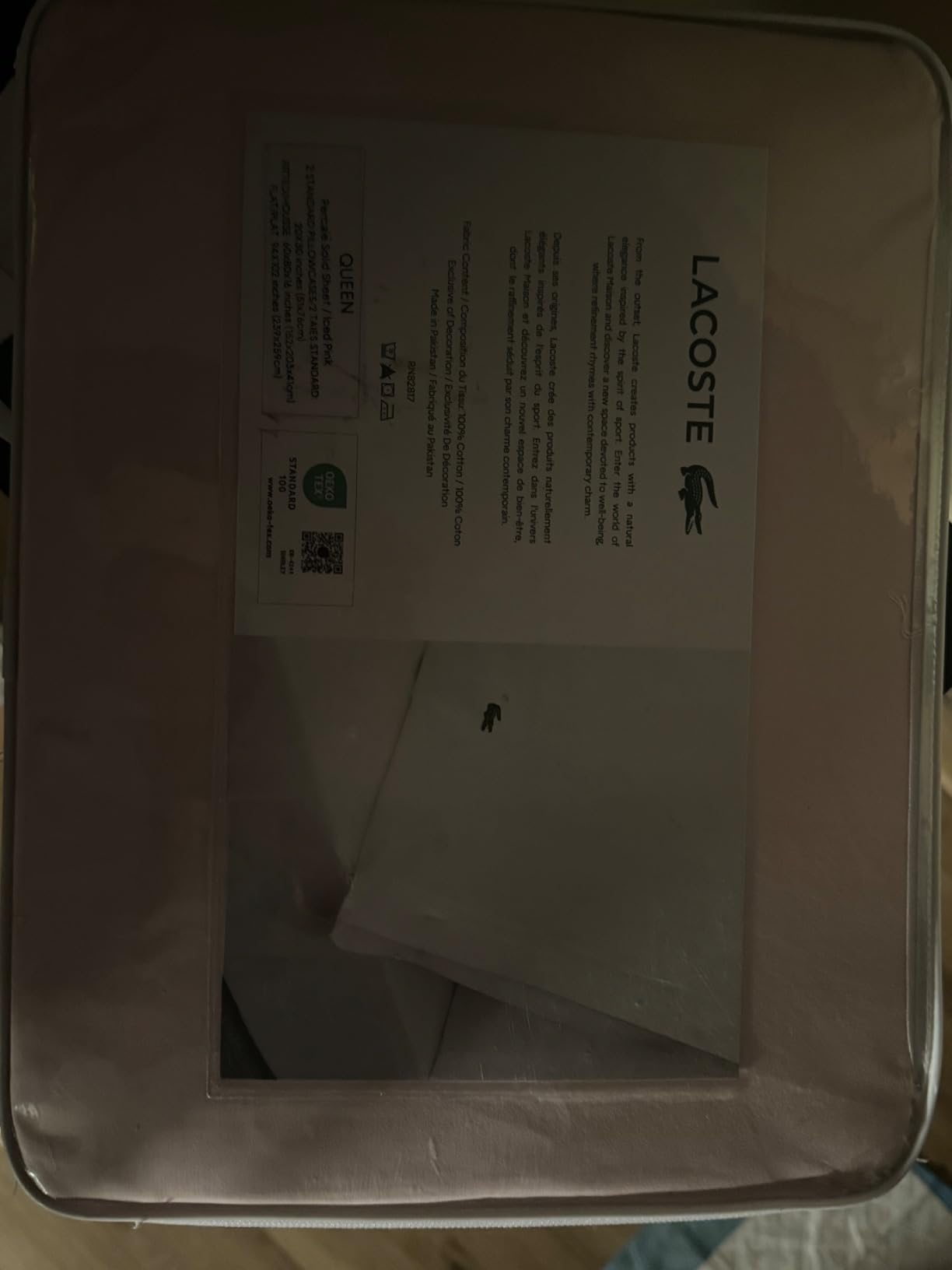 Lacoste 100% Cotton Percale 4-Piece Sheet Set, White, Full customer photo 1