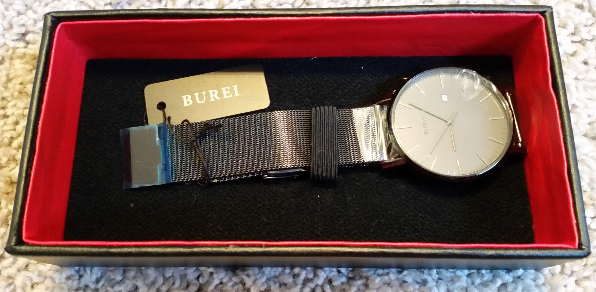 BUREI Ultra Thin Minimalist Men Watches, Leather or Stainless Steel Mesh Band, Analog Waterproof Casual Business Wristwatch, Gift for Father customer photo 1