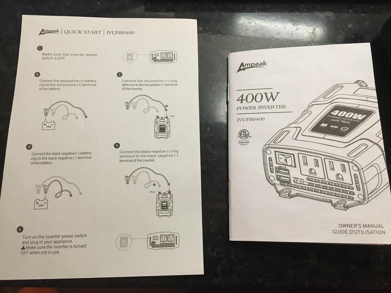 Ampeak 400W Power Inverter, 12V DC to 110V AC, 11 Protections customer photo 1