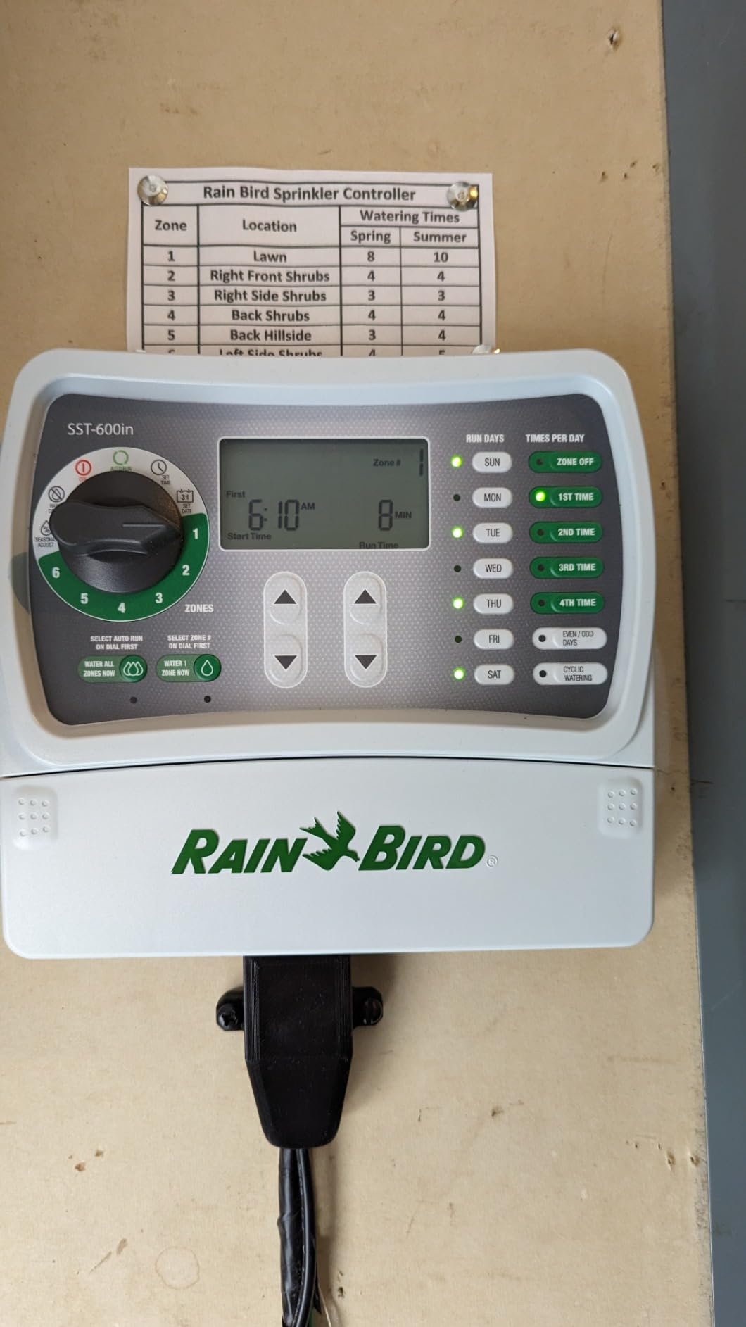 Rain Bird SST600IN Irrigation Controller, Indoor, 6-Station customer photo 2